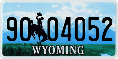 WY license plate 9004052