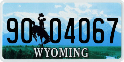 WY license plate 9004067