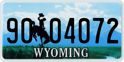 WY license plate 9004072