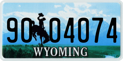 WY license plate 9004074