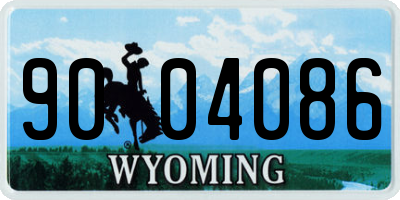 WY license plate 9004086