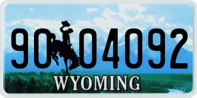 WY license plate 9004092