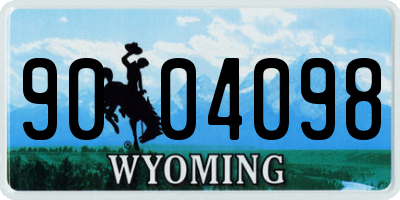 WY license plate 9004098
