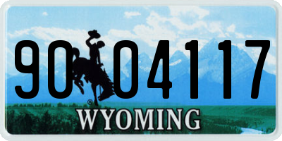 WY license plate 9004117