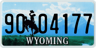 WY license plate 9004177
