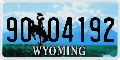 WY license plate 9004192