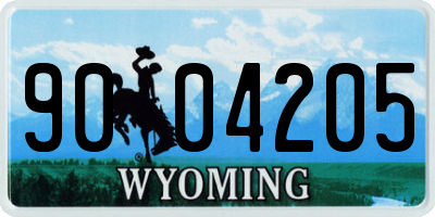 WY license plate 9004205