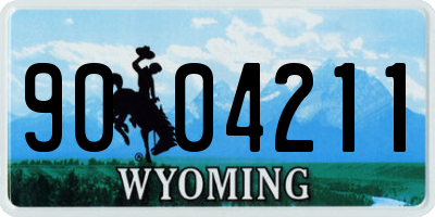 WY license plate 9004211
