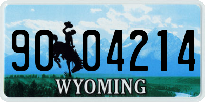 WY license plate 9004214