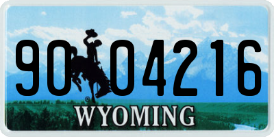 WY license plate 9004216