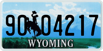 WY license plate 9004217