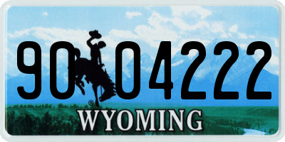 WY license plate 9004222