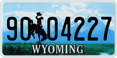 WY license plate 9004227
