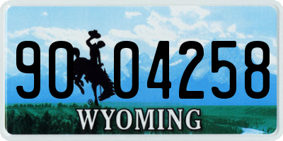 WY license plate 9004258