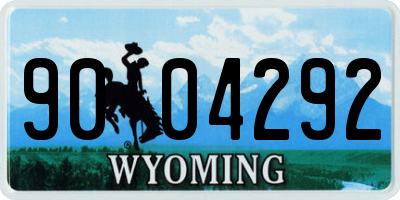 WY license plate 9004292