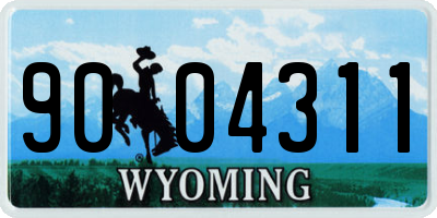 WY license plate 9004311