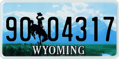 WY license plate 9004317
