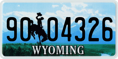 WY license plate 9004326