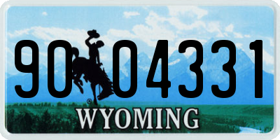 WY license plate 9004331