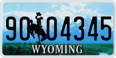 WY license plate 9004345