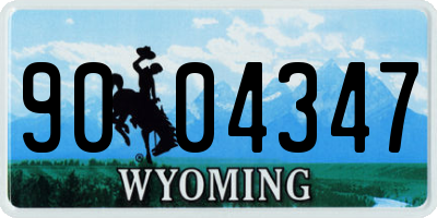 WY license plate 9004347