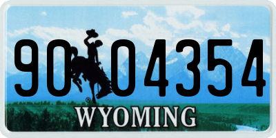 WY license plate 9004354