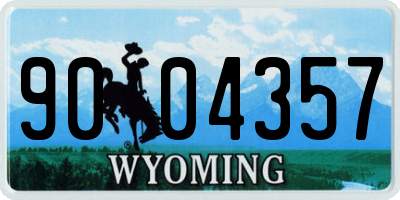 WY license plate 9004357