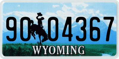 WY license plate 9004367