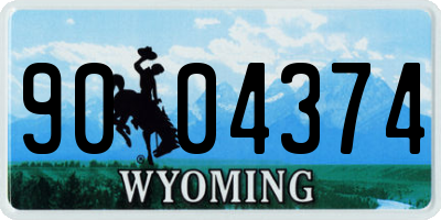 WY license plate 9004374
