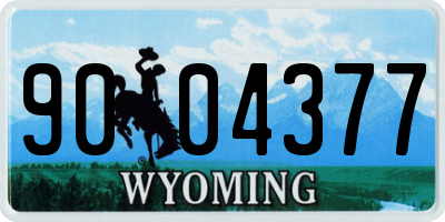 WY license plate 9004377