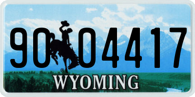 WY license plate 9004417