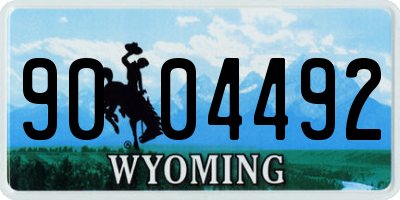WY license plate 9004492