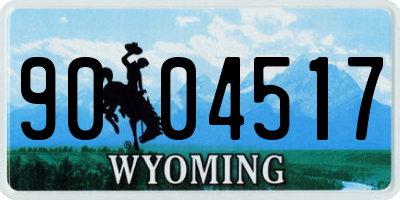 WY license plate 9004517