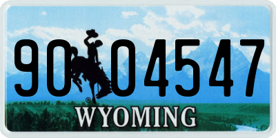 WY license plate 9004547