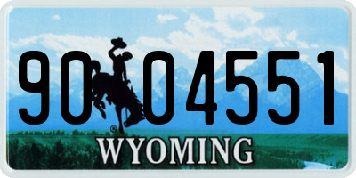 WY license plate 9004551