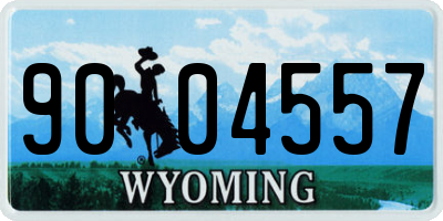 WY license plate 9004557