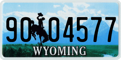 WY license plate 9004577
