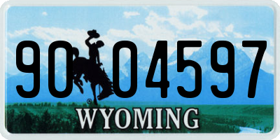 WY license plate 9004597