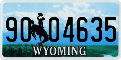 WY license plate 9004635