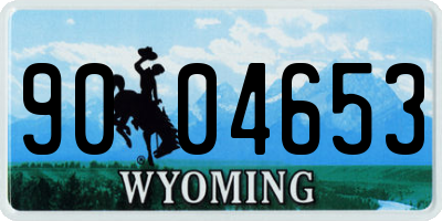 WY license plate 9004653