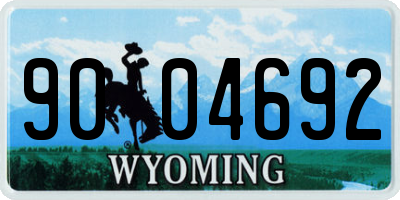 WY license plate 9004692