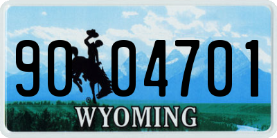 WY license plate 9004701