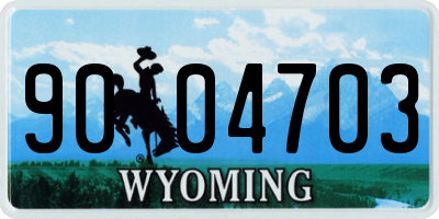 WY license plate 9004703