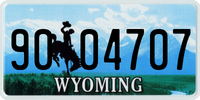 WY license plate 9004707