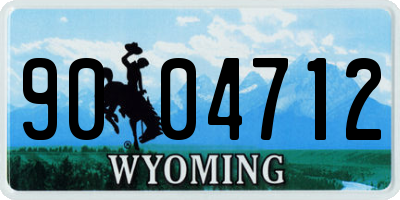 WY license plate 9004712