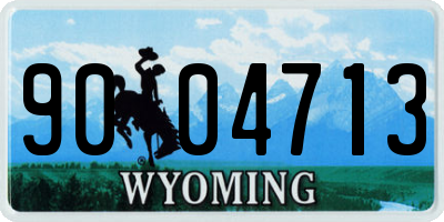 WY license plate 9004713