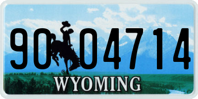 WY license plate 9004714