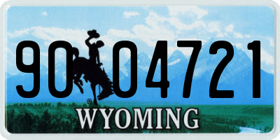 WY license plate 9004721