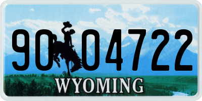 WY license plate 9004722