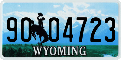 WY license plate 9004723